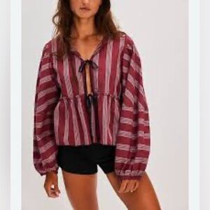 Free People Brunch Babe Blouse Small NEVER WORN